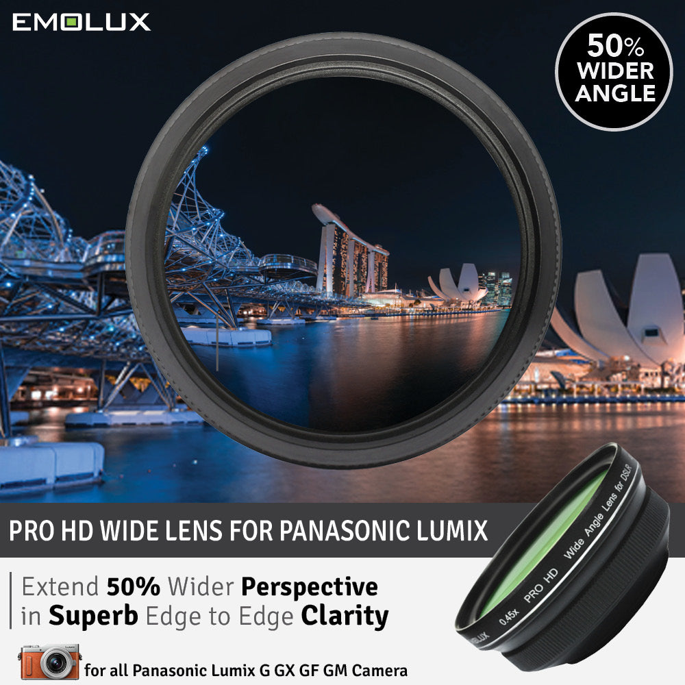 HD WIDE ANGLE LENS + MACRO FOR Panasonic Lumix G100 Mirrorless