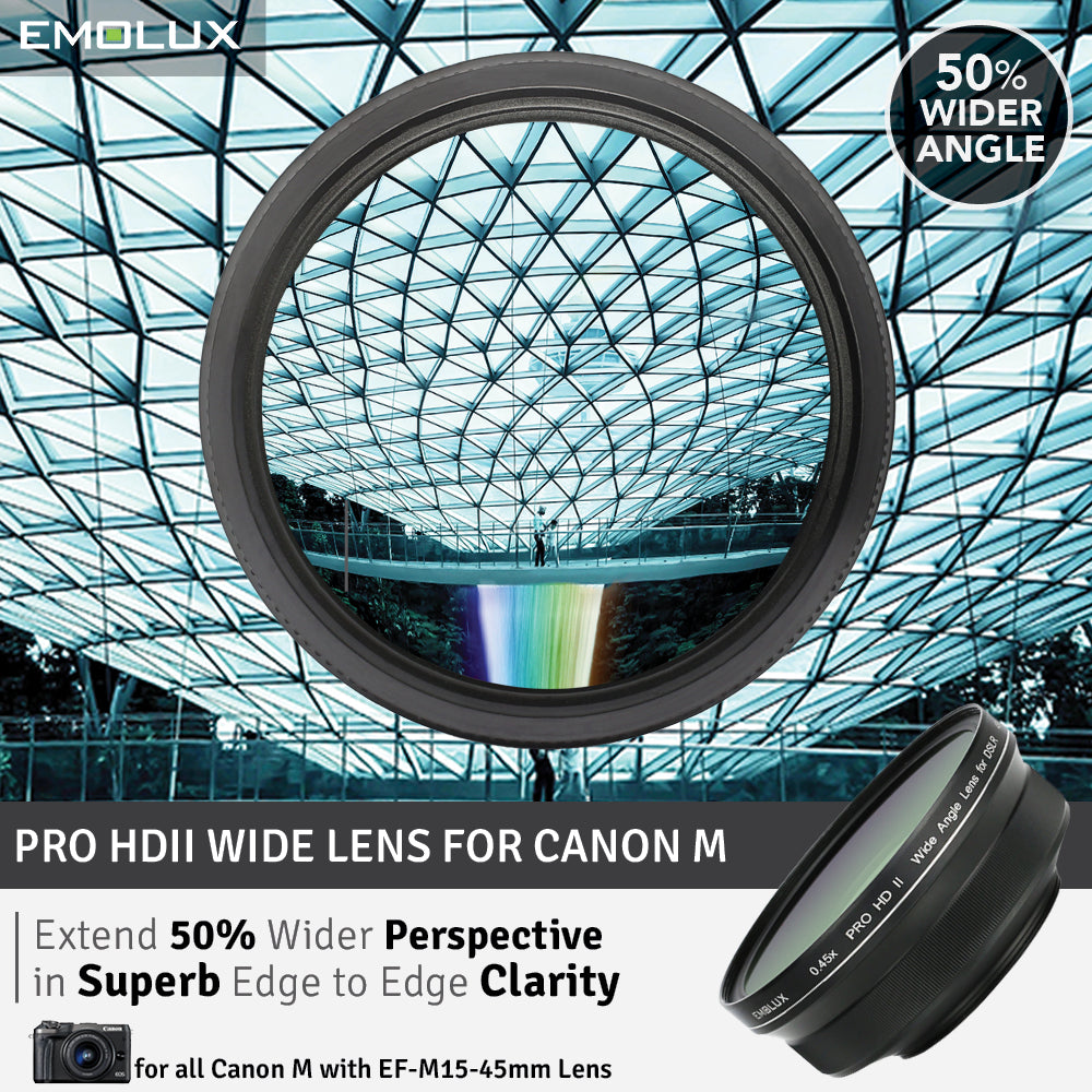 [For Canon M] Emolux PRO HDII Scenic 0.45x ULTRA Wide Converter Mirrorless Lens (49mm)