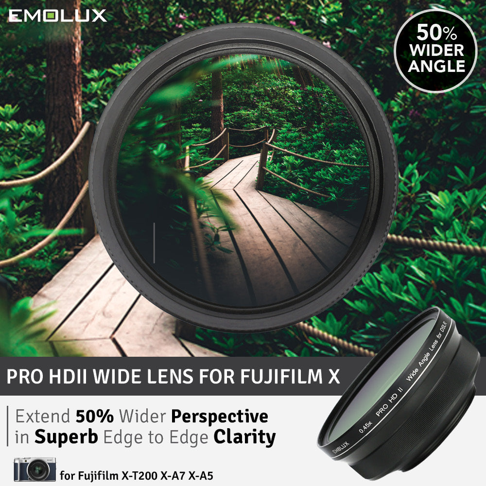 [For Fujifilm X-A] Emolux PRO HDII Scenic 0.45x ULTRA Wide Converter Mirrorless Lens (52mm)