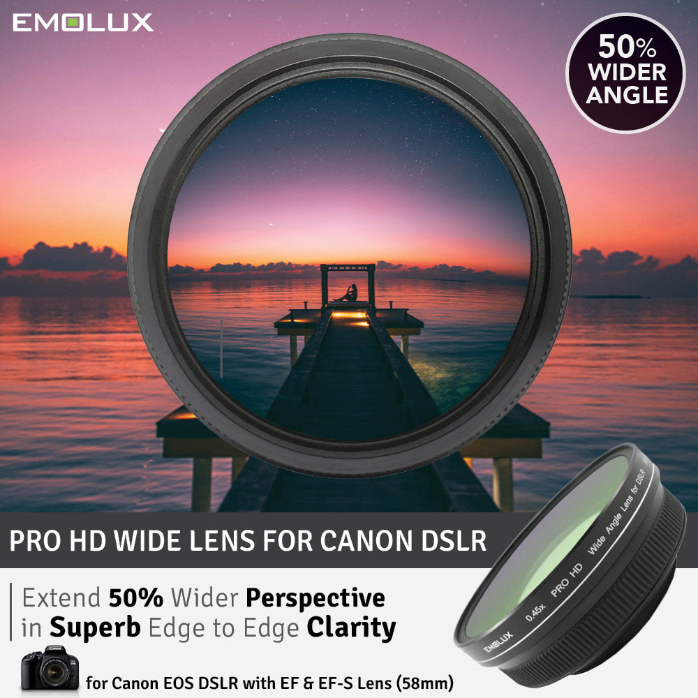 [For Canon DSLR] Emolux PRO HD Scenic 0.45x ULTRA Wide Converter DSLR Lens (58mm)