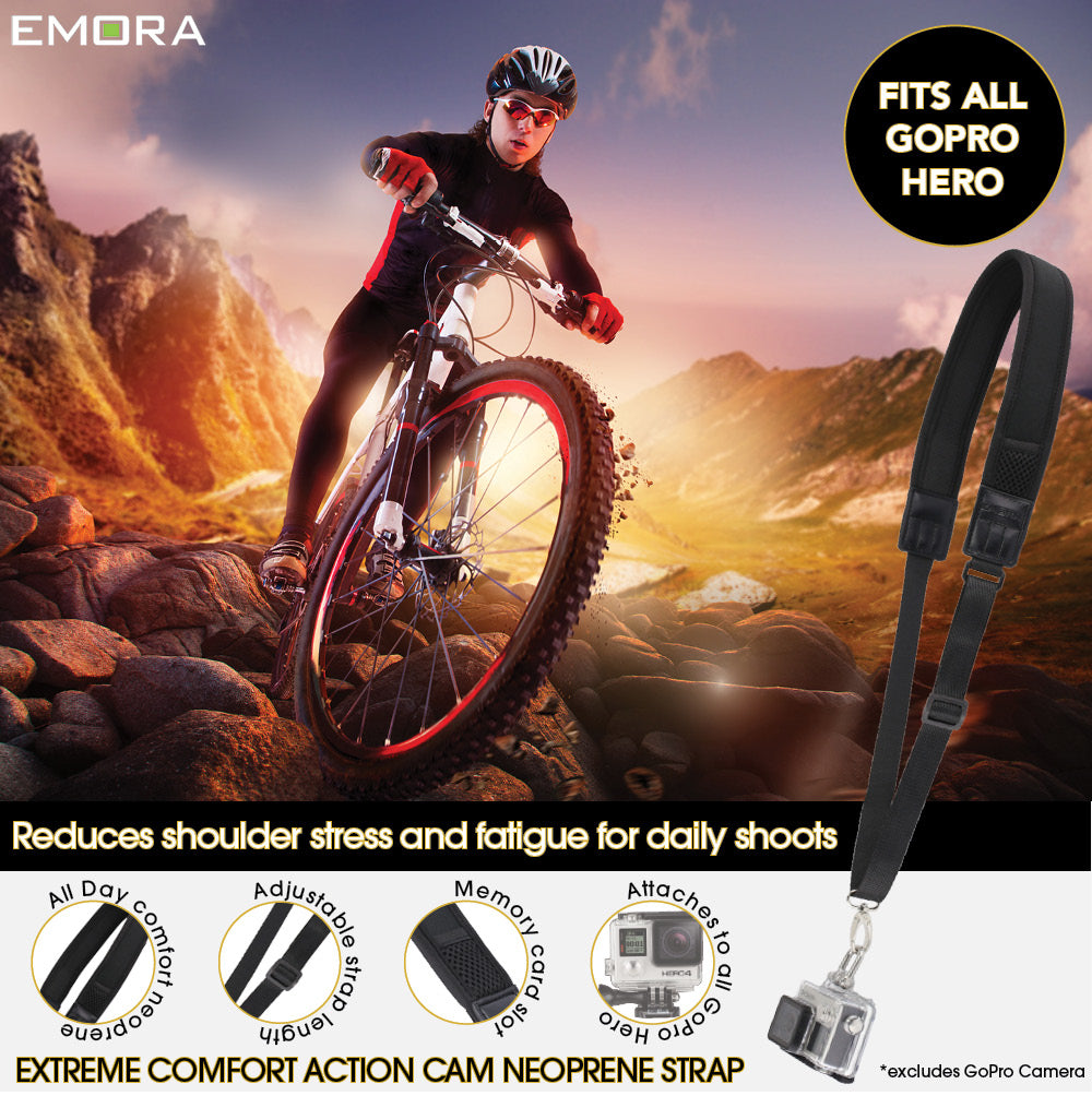Emora Extreme Comfort Neoprene Action Camera Shoulder Strap for GoPro Hero and DJI Osmo Action