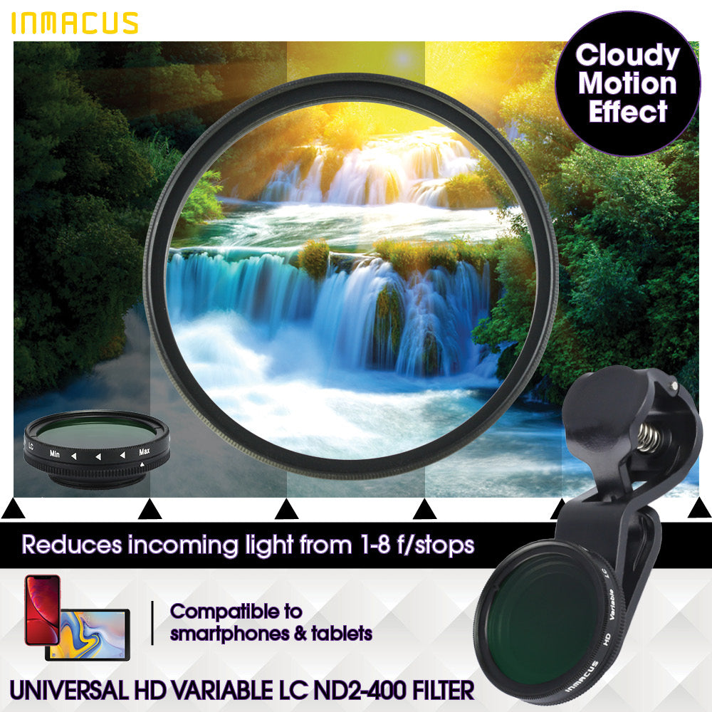 Inmacus Universal Digital HD Variable ND 2-400 Optical Glass Filter for Smartphone and Tablet