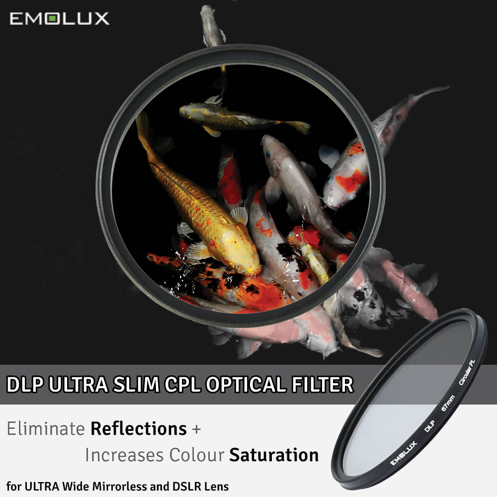 Emolux Digital ULTRA SLIM Circular Polarizer (CPL) Camera Filter for Mirrorless and DSLR lens